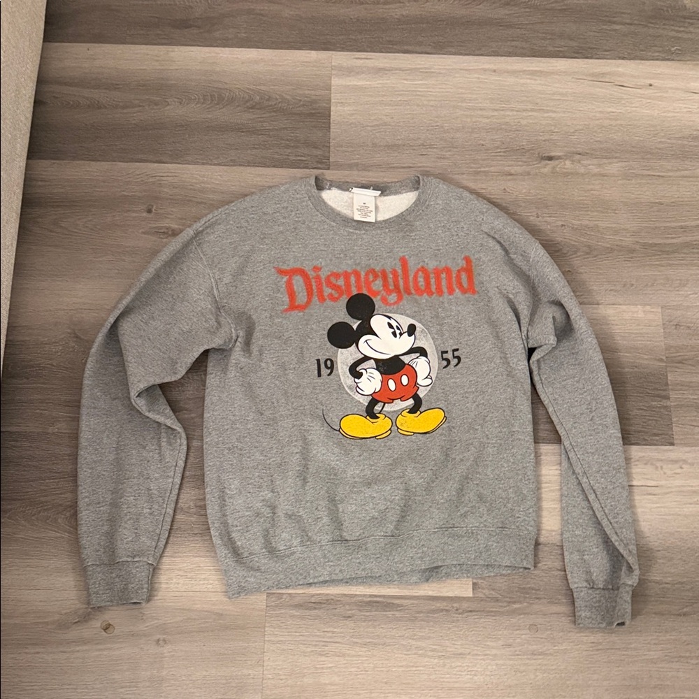 Disney Gray Crewneck Sweater with Mickey Mouse